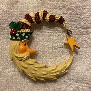 Vintage Christmas Moon With hanging Star